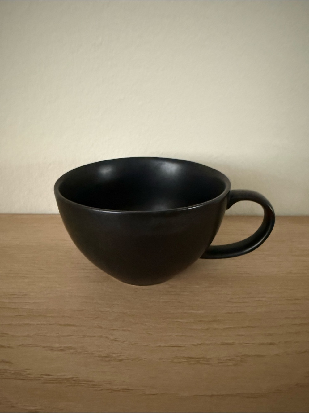 CB2 Matte Black Ceramic Oversized Mugs, set of 6